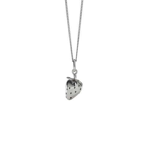 Meadowlark - Strawberry Charm Necklace Silver