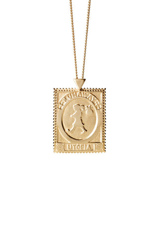 Karen Walker Utopia Stamp Necklace - 9ct Yellow Gold